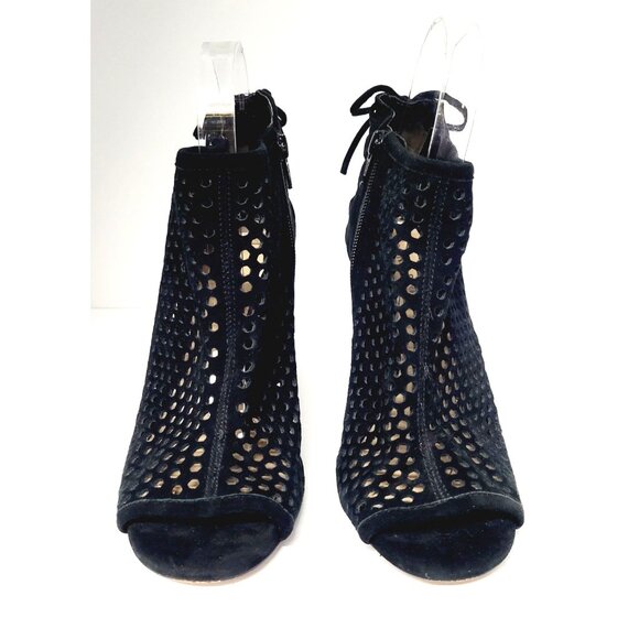 Gianni Bini Peep Toe Perforated Block Heels - Size 8 - Picture 9 of 10